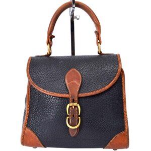 Vintage Dooney & Bourke Essex Midnight Blue/British Tan Leather Handbag Purse